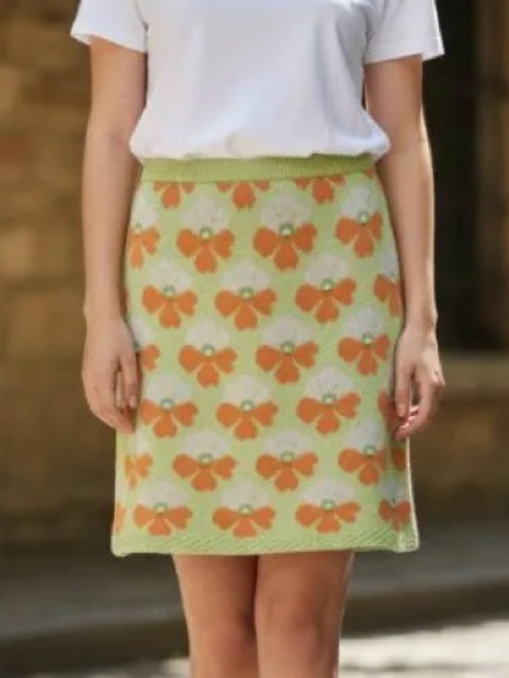 ZARA Floral Jacquard Knit Skirt  Bloggers Fave